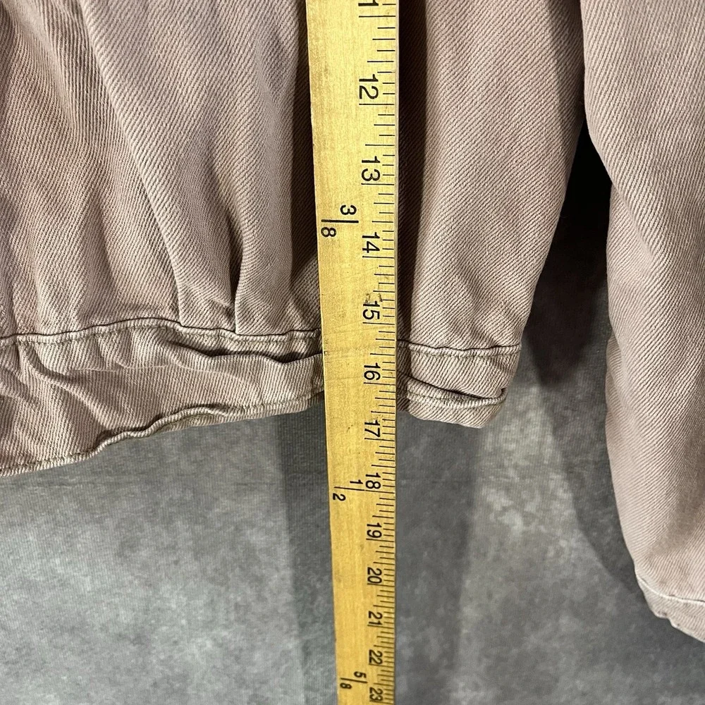 Free People Utility Jacket Women XS Mauve Cropped Cotton Denim Military Button